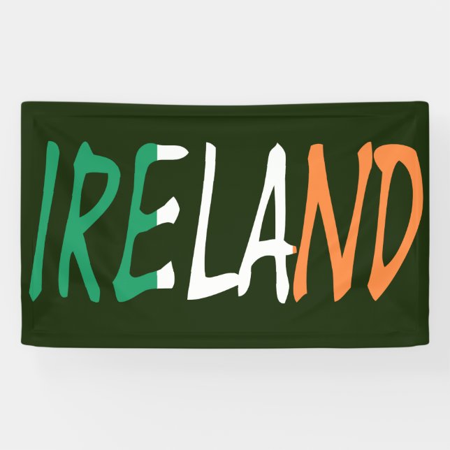 Ireland overlaid on Irish Flag bnrcnt Banner (Horizontal)