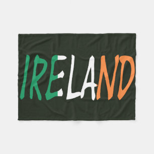 Ireland overlaid on Irish Flag fbcn Fleece Blanket