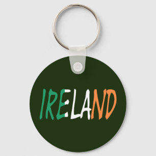 Ireland overlaid on Irish Flag kccnt Key Ring