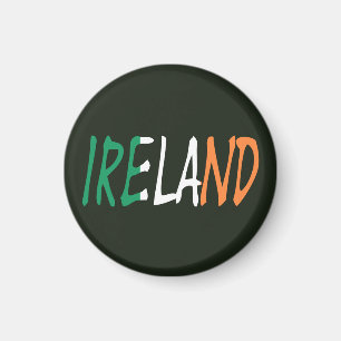 Ireland overlaid on Irish Flag macn Magnet