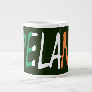 Ireland overlaid on Irish Flag mugcn Large Coffee Mug
