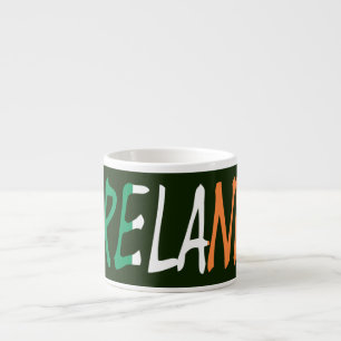 Ireland overlaid on Irish Flag mugcnt Espresso Cup