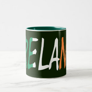 Ireland overlaid on Irish Flag mugcnt Two-Tone Coffee Mug