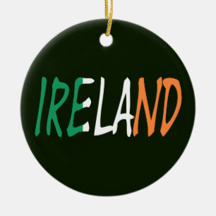 Ireland overlaid on Irish Flag orncnt Ceramic Ornament