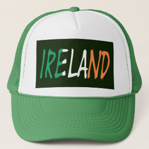 Ireland overlaid on Irish Flag thcnt Trucker Hat