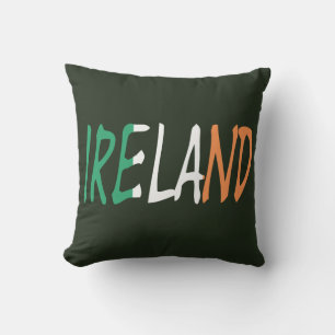 Ireland overlaid on Irish Flag tpcn Cushion