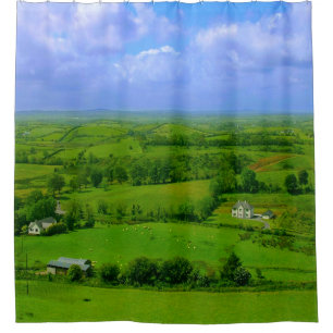 Ireland Pastures Shower Curtain