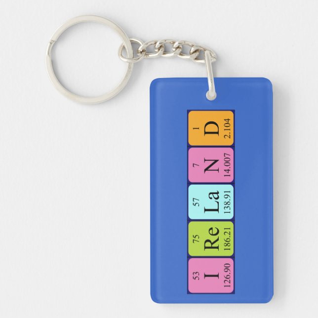Ireland periodic table name keyring (Front)