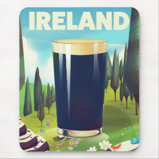 Ireland Pint Travel poster Mouse Pad