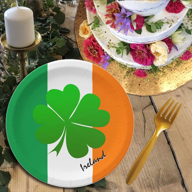Ireland plates, Shamrock, Irish flag party /sports Paper Plate (Creator Uploaded)