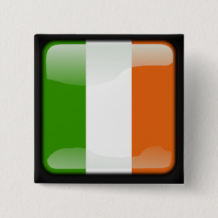 Ireland polished flag 15 cm square badge