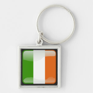 Ireland polished flag key ring