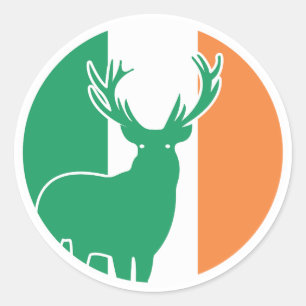 Ireland Red deer Irish National Animal Flag Classic Round Sticker