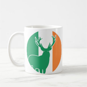 Ireland Red deer Irish National Animal Flag Coffee Mug