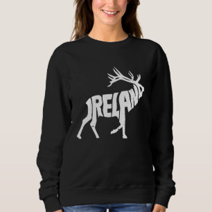 Ireland Red Deer Word Animal Sweatshirt