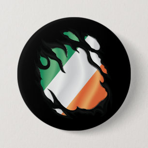 Ireland Ripped Flag 7.5 Cm Round Badge
