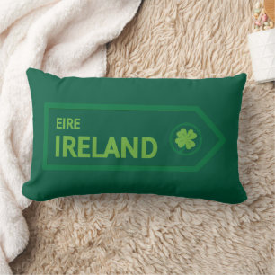 Ireland Road Sign Lumbar Cushion