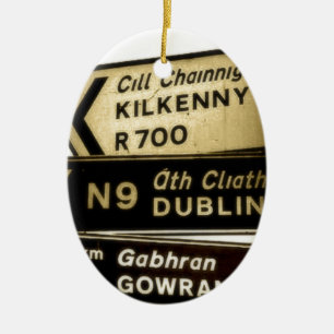 Ireland Roadside Signs Ceramic Ornament