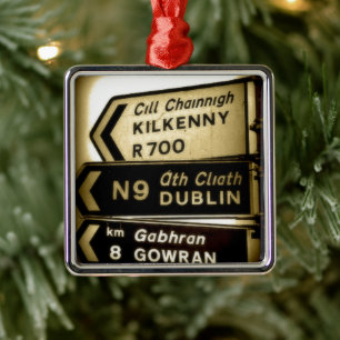 Ireland Roadside Signs Metal Ornament
