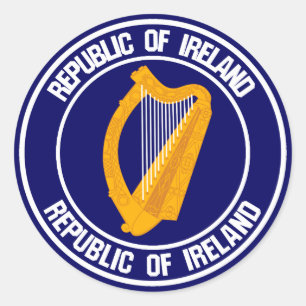 Ireland Round Emblem Classic Round Sticker