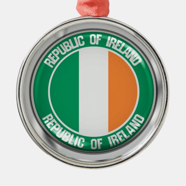 Ireland Round Emblem Metal Ornament (Front)