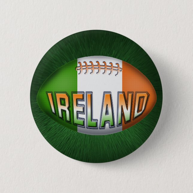 Ireland Rugby Ball 6 Cm Round Badge (Front)