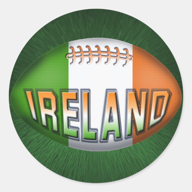 Ireland Rugby Ball Classic Round Sticker (Front)