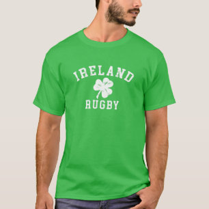 IRELAND RUGBY Shirt - Irish Shamrock Rugby T Shirt