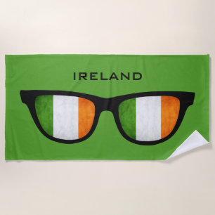 IRELAND Shades custom text beach towel