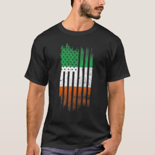 Ireland Shamrock American flag Patrick's day Cool T-Shirt