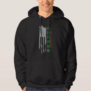 Ireland Shamrock American flag Patrick's day Irish Hoodie