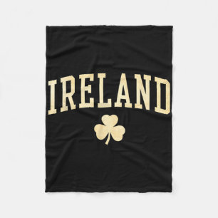 Ireland Shamrock Clover Irish Lucky Green Vintage Fleece Blanket