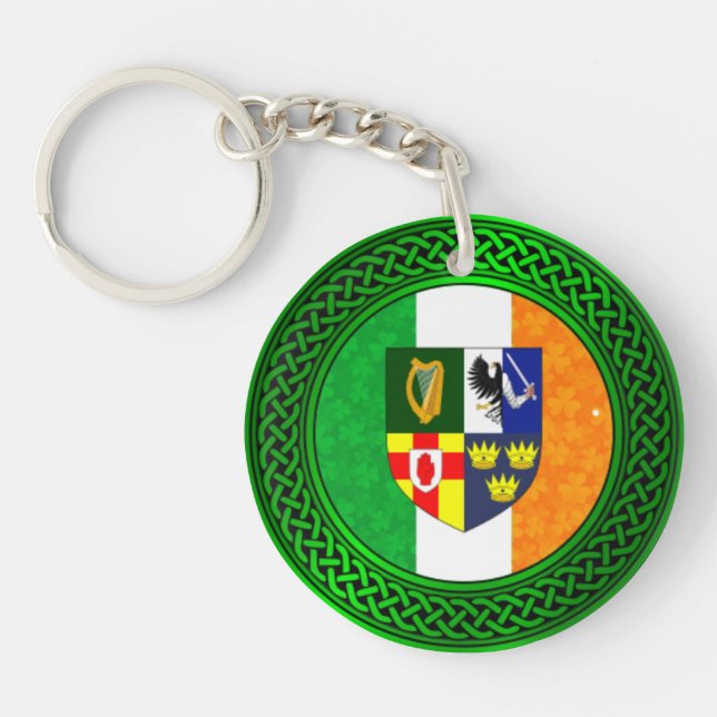 Ireland Shamrock Flag Phone Ring Stand Key Ring (Front)