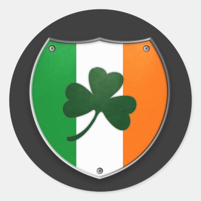 Ireland Shamrock Shield Sticker (Front)