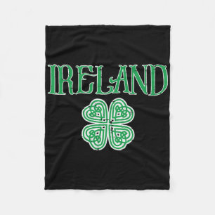 Ireland Shamrock St Patricks Day Clover Irish Men Fleece Blanket