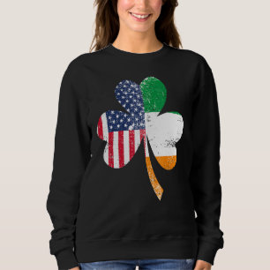 Ireland Shamrock St Patricks Day IRISH US FLAG Sweatshirt