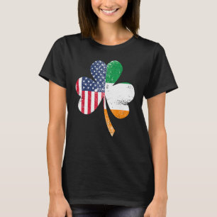 Ireland Shamrock St Patricks Day IRISH US FLAG T-Shirt
