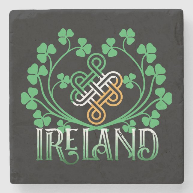 IRELAND SHAMROCK STONE COASTER (Front)