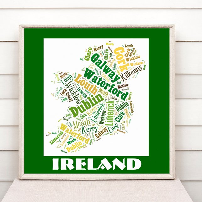 Ireland Silhouette Word Art Poster (Creator Uploaded)