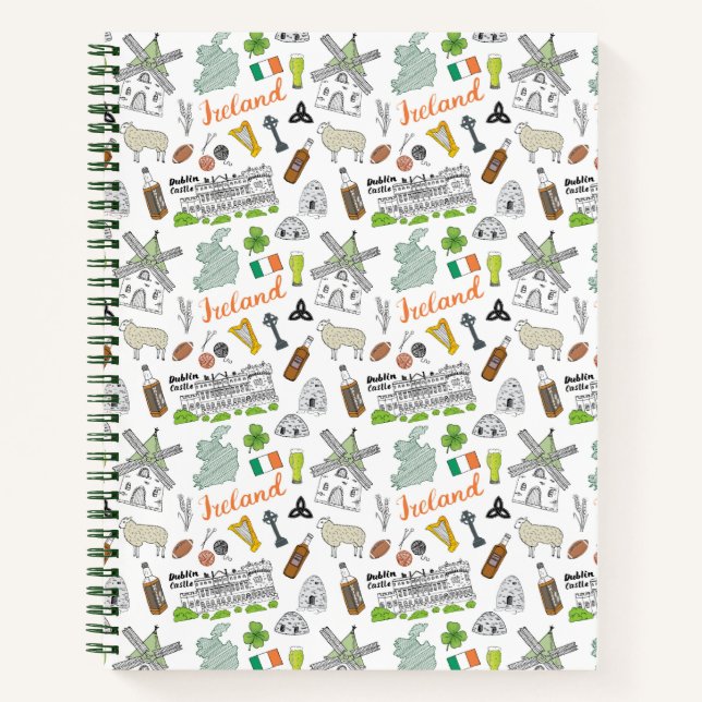 Ireland Sketch Doodle Pattern Notebook (Front)