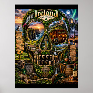 Ireland Skull Art Print State of Mind
