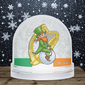 Ireland Snow Globe, Holiday, Harp, Irish Flag Snowglobe