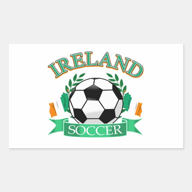 Ireland soccer ball designs rectangular sticker (Front)