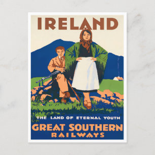 Ireland Southern Railways vintage travel Postcard