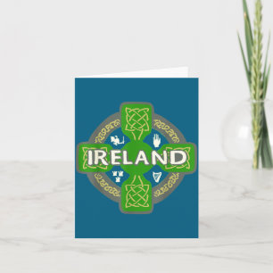 Ireland St Patrick Day Celtic Cross Green  Card