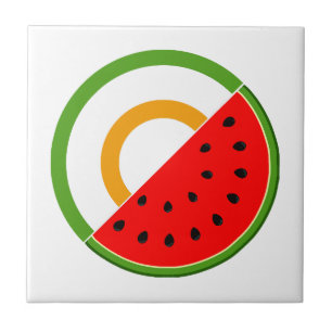IRELAND STANDS WITH PALESTINE - Watermelon Ceramic Tile