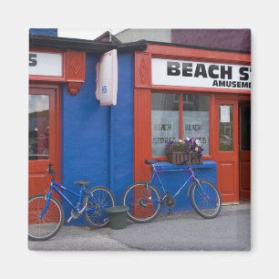 Ireland, Strandhill. Storefronts with bicycles Magnet