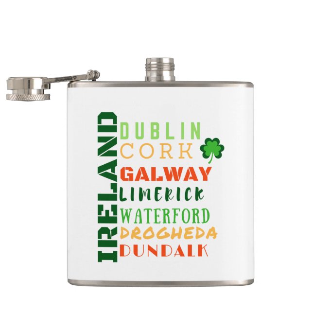 IRELAND SUBWAY ART HIP FLASK (Opened)