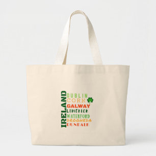 IRELAND SUBWAY ART LARGE TOTE BAG
