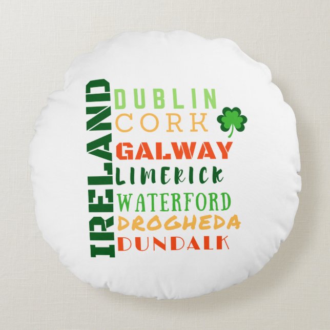 IRELAND SUBWAY ART ROUND CUSHION (Front)